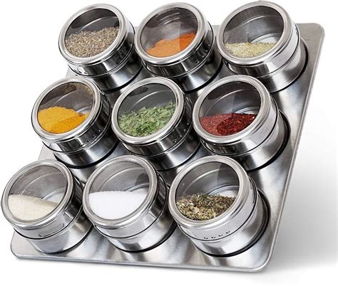 magnetic stainless steel boxes|Amazon.com: Magnetic Spice Containers.